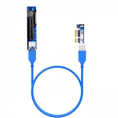 PCIe 1X to 4X Riser Cable to extend GPU covered PCIe X1 Lane for WiFi Adapter or Sound Card or M.2 PCIe Adapter Vertical Installation