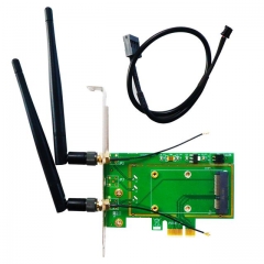 PCI-Express X1 to Mini PCIe Wireless WLAN Bluetooth Adapter with 3.5 dBi SMA Antenna